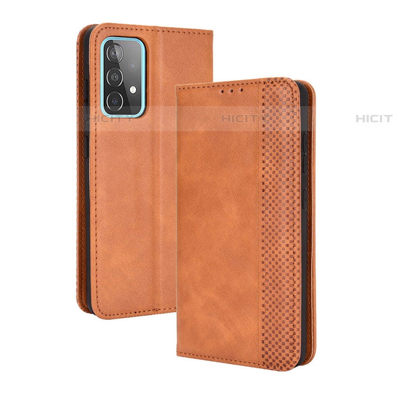 Funda de Cuero Cartera con Soporte Carcasa BY4 para Samsung Galaxy A52 4G Marron