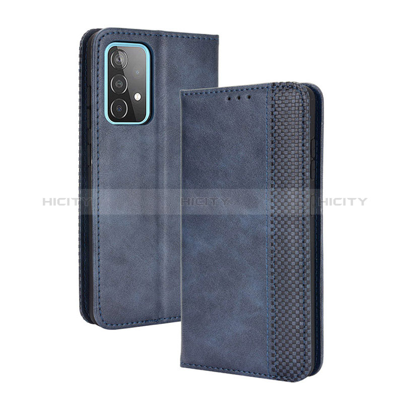 Funda de Cuero Cartera con Soporte Carcasa BY4 para Samsung Galaxy A52s 5G Azul