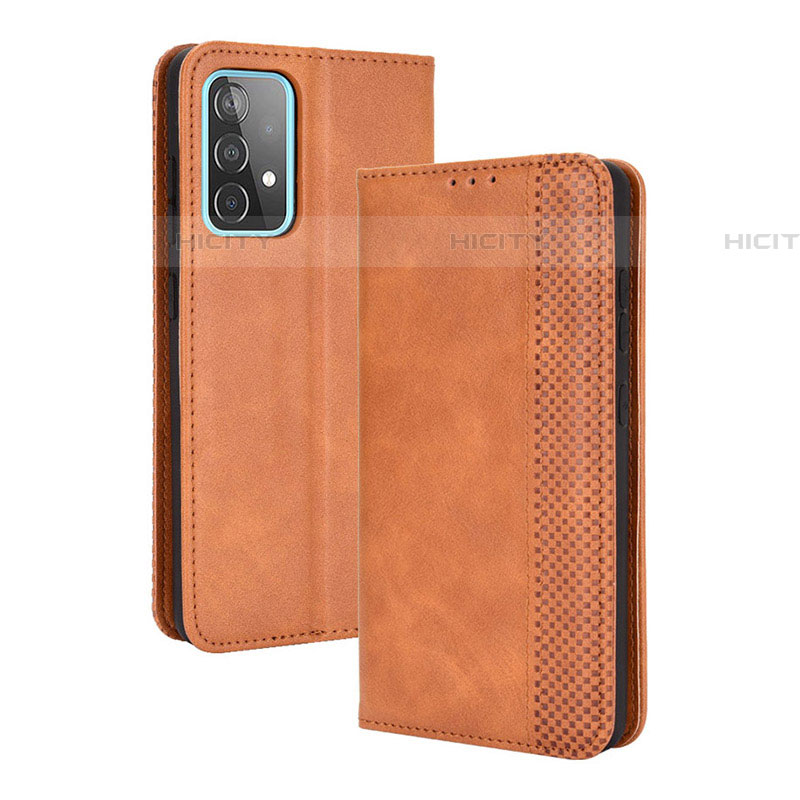 Funda de Cuero Cartera con Soporte Carcasa BY4 para Samsung Galaxy A72 4G Marron