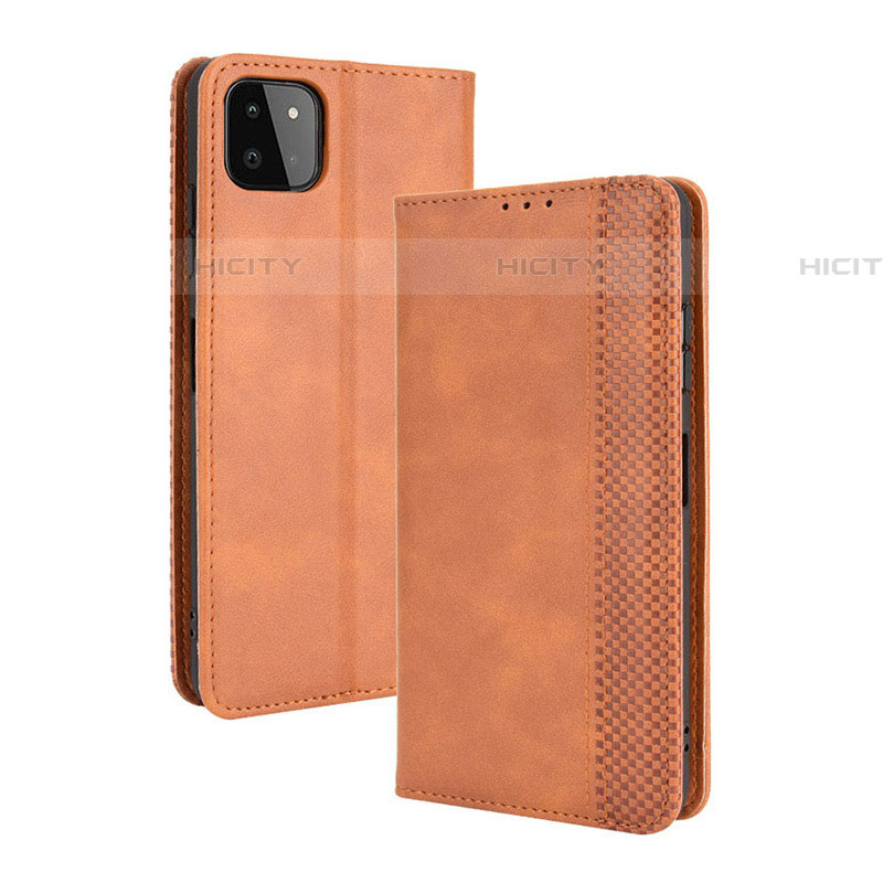 Funda de Cuero Cartera con Soporte Carcasa BY4 para Samsung Galaxy F42 5G Marron