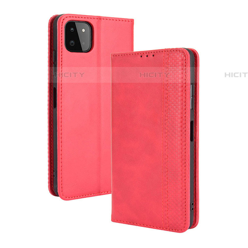 Funda de Cuero Cartera con Soporte Carcasa BY4 para Samsung Galaxy F42 5G Rojo