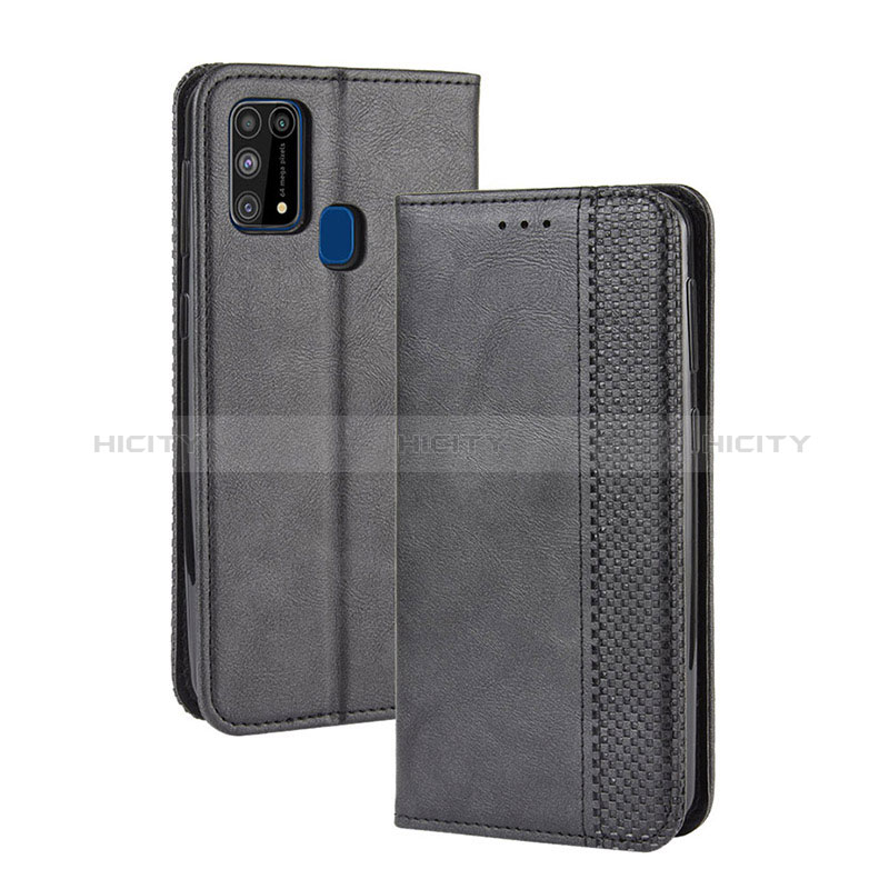 Funda de Cuero Cartera con Soporte Carcasa BY4 para Samsung Galaxy M21s Negro