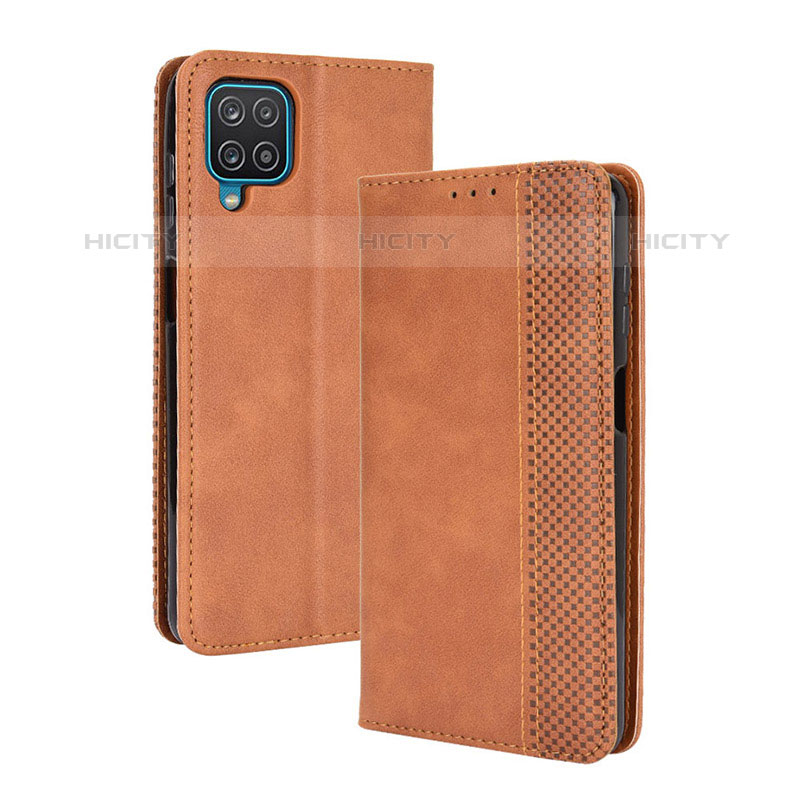 Funda de Cuero Cartera con Soporte Carcasa BY4 para Samsung Galaxy M32 4G Marron