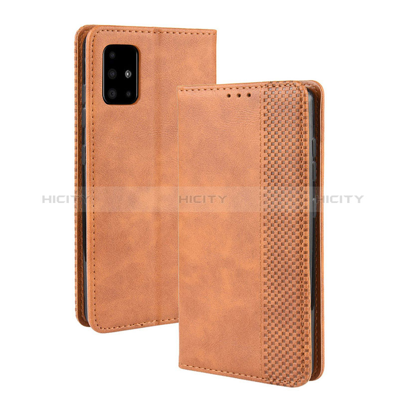 Funda de Cuero Cartera con Soporte Carcasa BY4 para Samsung Galaxy M51 Marron