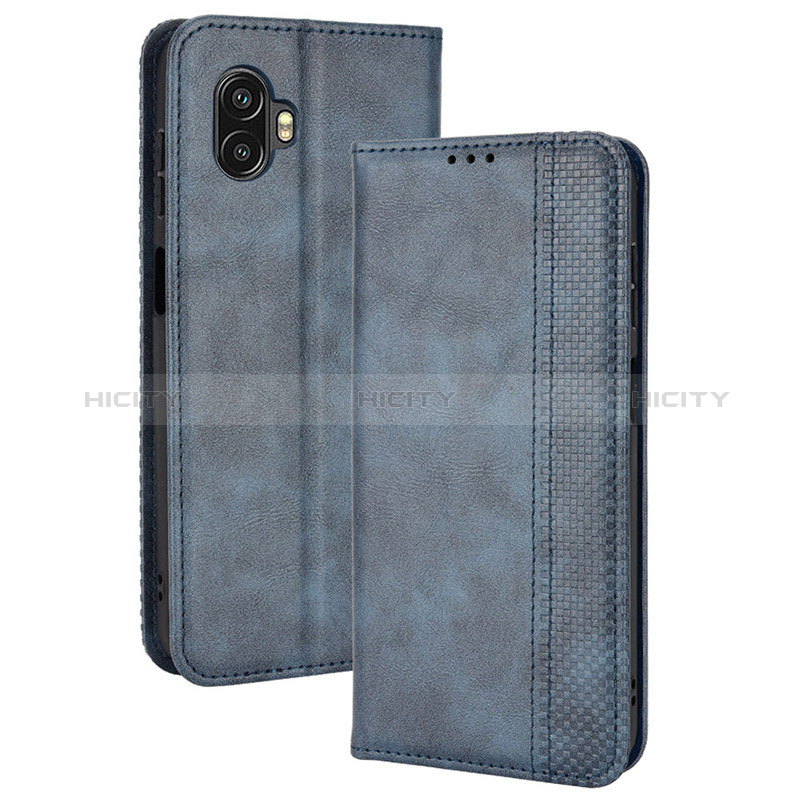 Funda de Cuero Cartera con Soporte Carcasa BY4 para Samsung Galaxy XCover 6 Pro 5G Azul