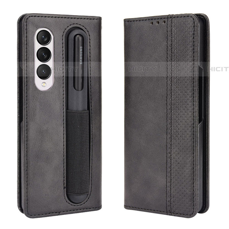 Funda de Cuero Cartera con Soporte Carcasa BY4 para Samsung Galaxy Z Fold4 5G Negro