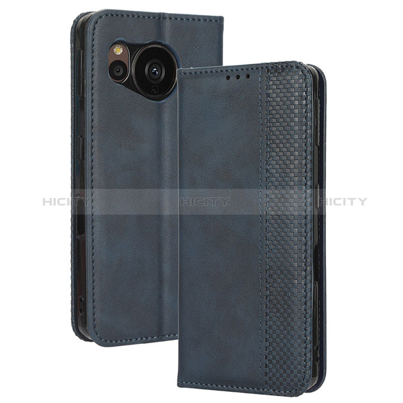 Funda de Cuero Cartera con Soporte Carcasa BY4 para Sharp Aquos Sense7 Plus