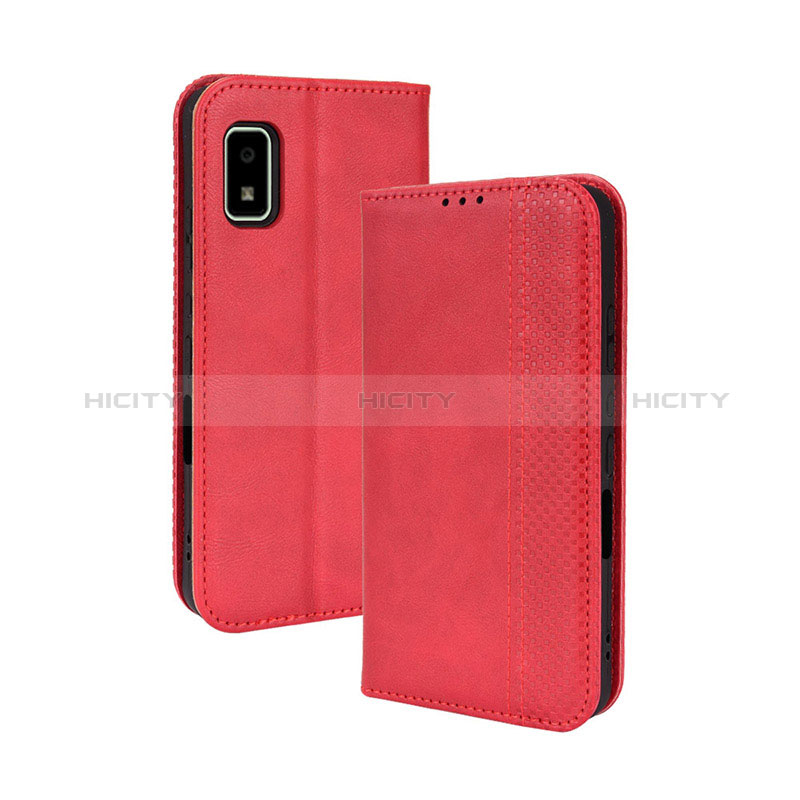 Funda de Cuero Cartera con Soporte Carcasa BY4 para Sharp Aquos wish Rojo