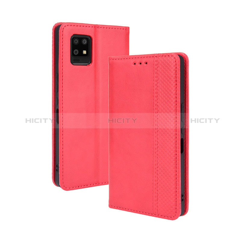 Funda de Cuero Cartera con Soporte Carcasa BY4 para Sharp Aquos Zero6 Rojo