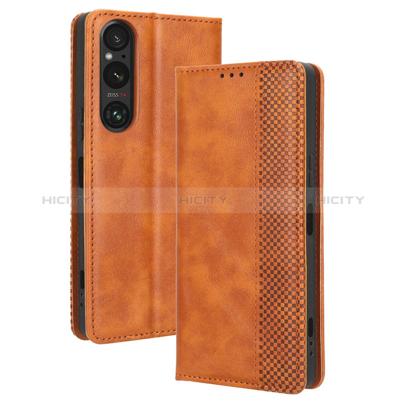 Funda de Cuero Cartera con Soporte Carcasa BY4 para Sony Xperia 1 V