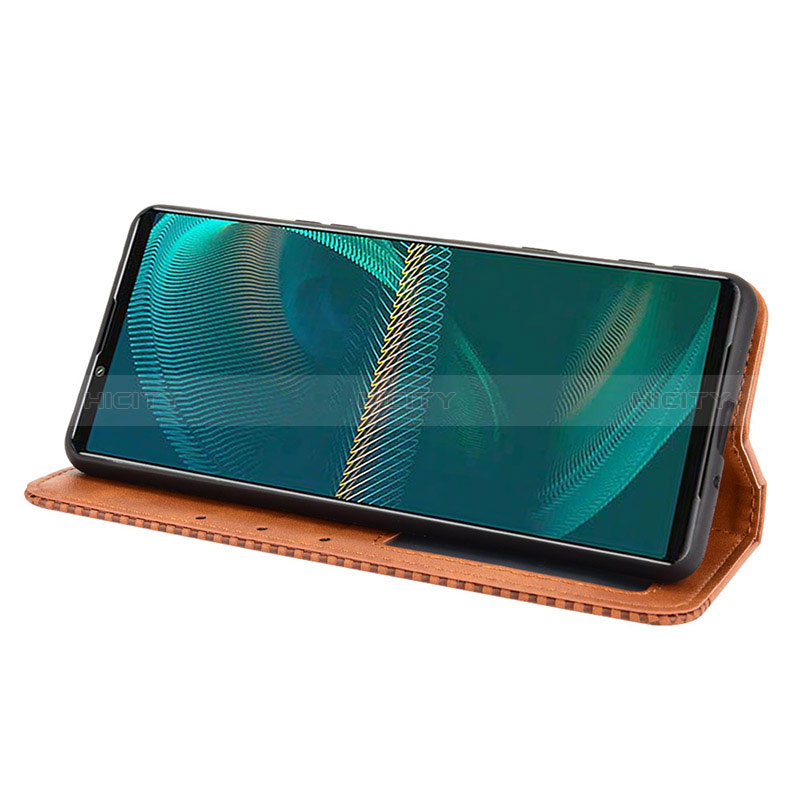 Funda de Cuero Cartera con Soporte Carcasa BY4 para Sony Xperia 5 III SO-53B