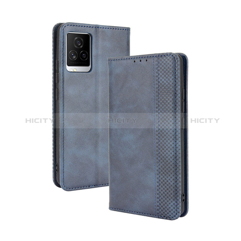 Funda de Cuero Cartera con Soporte Carcasa BY4 para Vivo iQOO 7 Legend 5G Azul