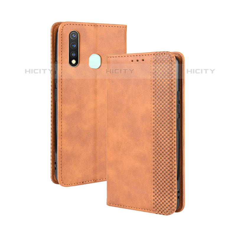 Funda de Cuero Cartera con Soporte Carcasa BY4 para Vivo iQOO U3 4G Marron