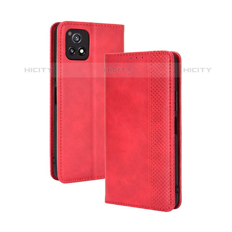 Funda de Cuero Cartera con Soporte Carcasa BY4 para Vivo iQOO U3 5G Rojo