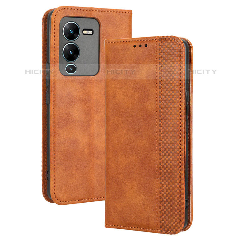 Funda de Cuero Cartera con Soporte Carcasa BY4 para Vivo V25 Pro 5G