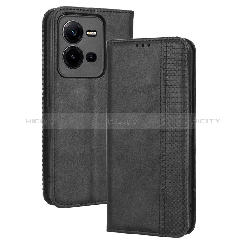 Funda de Cuero Cartera con Soporte Carcasa BY4 para Vivo V25e Negro