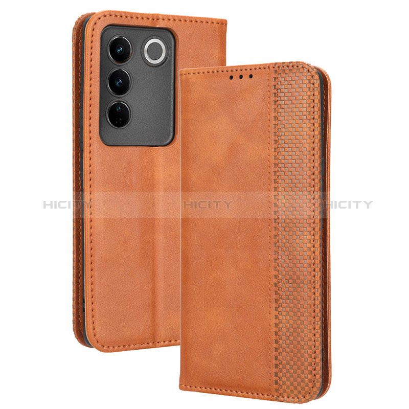 Funda de Cuero Cartera con Soporte Carcasa BY4 para Vivo V27 Pro 5G