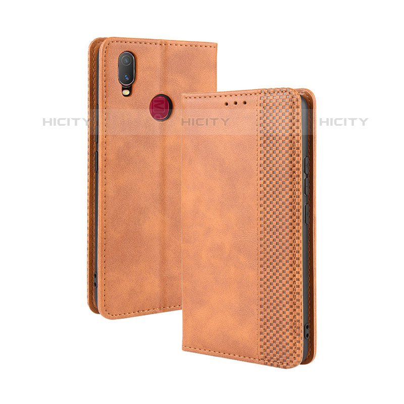 Funda de Cuero Cartera con Soporte Carcasa BY4 para Vivo Y11 Marron