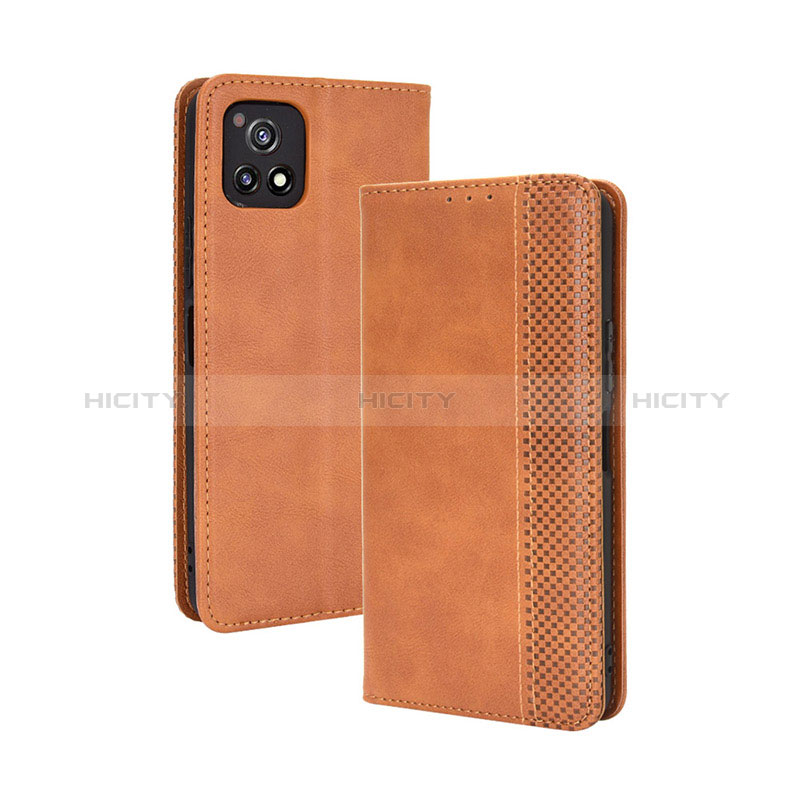 Funda de Cuero Cartera con Soporte Carcasa BY4 para Vivo Y52s t1 5G Marron