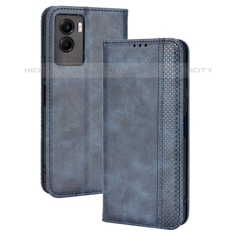 Funda de Cuero Cartera con Soporte Carcasa BY4 para Vivo Y55s (2021) Azul