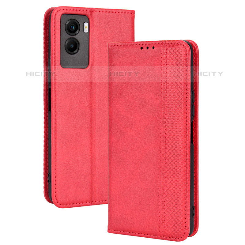 Funda de Cuero Cartera con Soporte Carcasa BY4 para Vivo Y55s (2021) Rojo