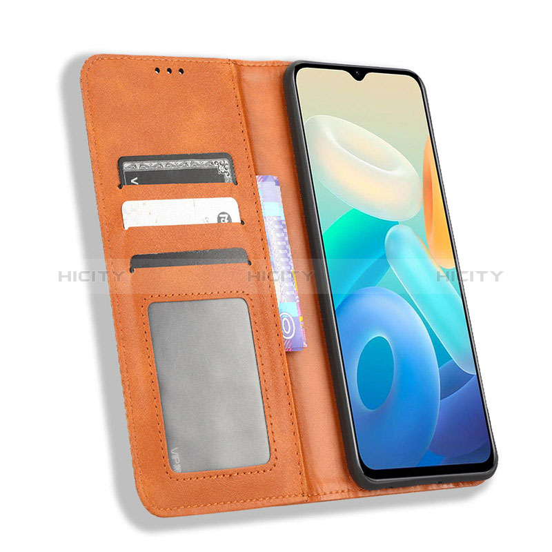 Funda de Cuero Cartera con Soporte Carcasa BY4 para Vivo Y77e t1