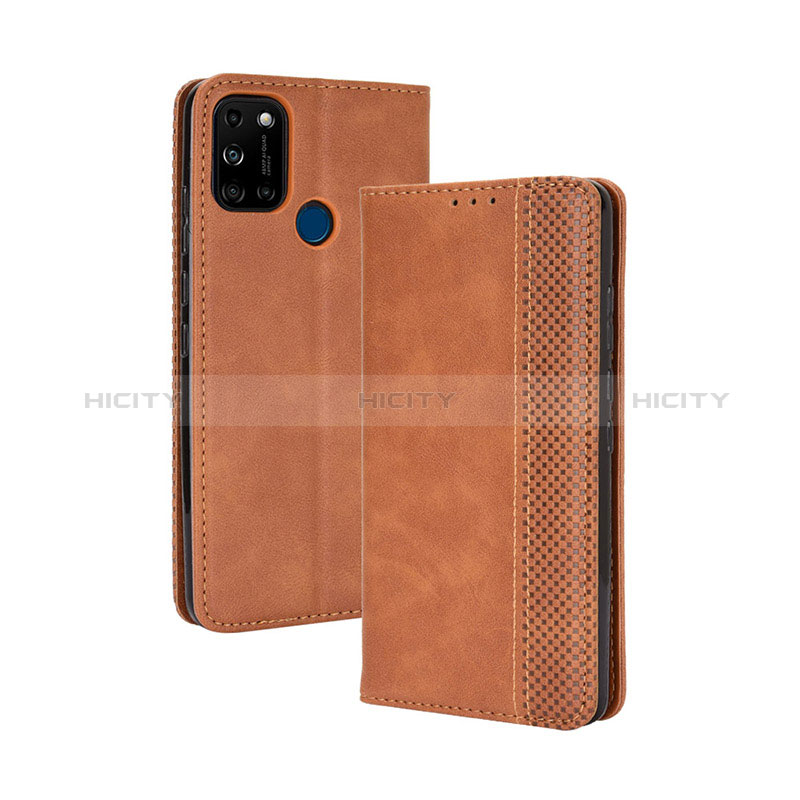 Funda de Cuero Cartera con Soporte Carcasa BY4 para Wiko View5 Plus Marron