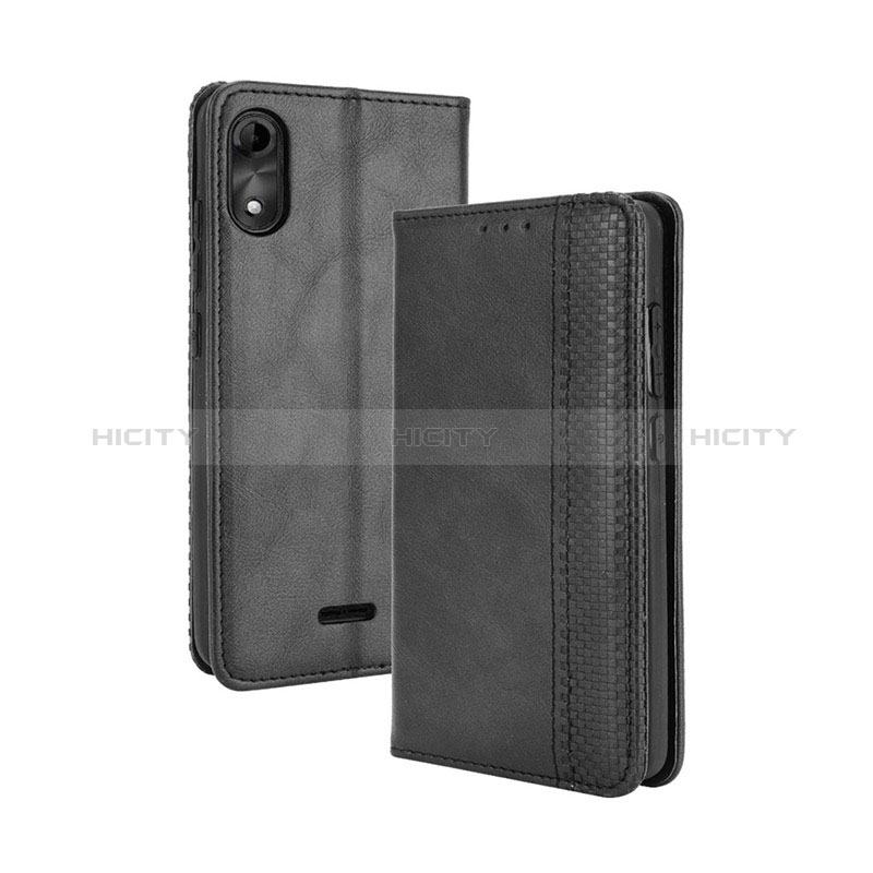 Funda de Cuero Cartera con Soporte Carcasa BY4 para Wiko Y51 Negro