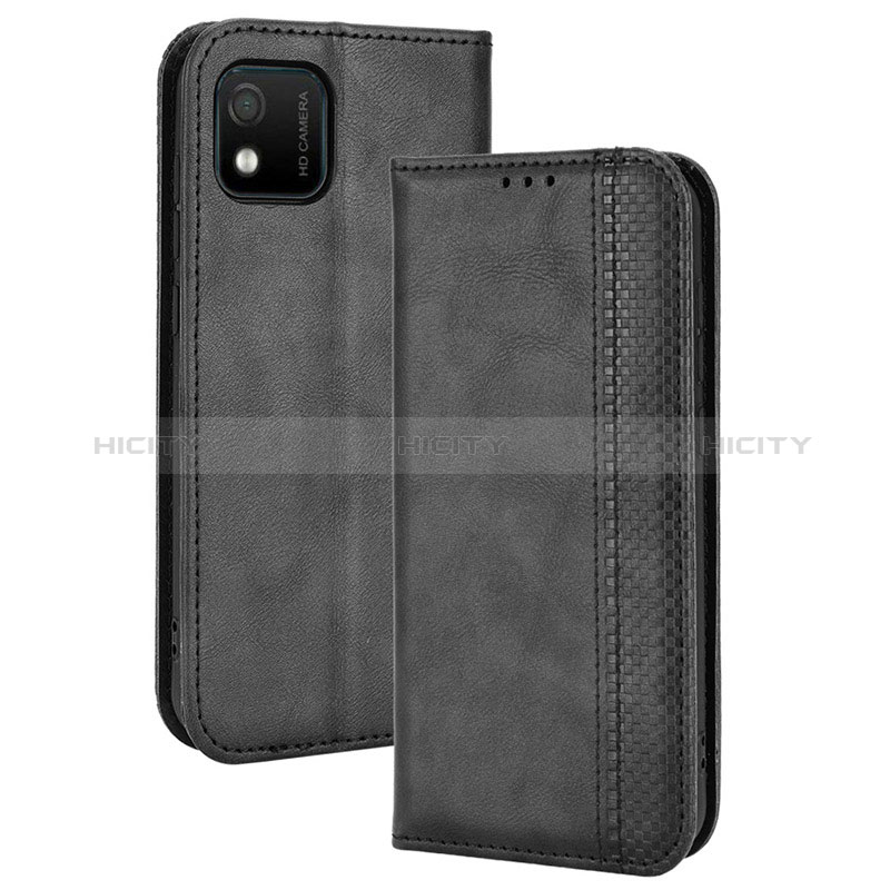 Funda de Cuero Cartera con Soporte Carcasa BY4 para Wiko Y52 Negro