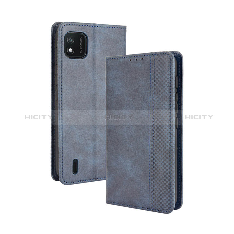 Funda de Cuero Cartera con Soporte Carcasa BY4 para Wiko Y62 Azul