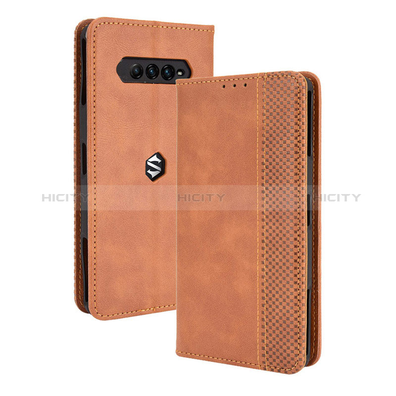 Funda de Cuero Cartera con Soporte Carcasa BY4 para Xiaomi Black Shark 4 Pro 5G Marron