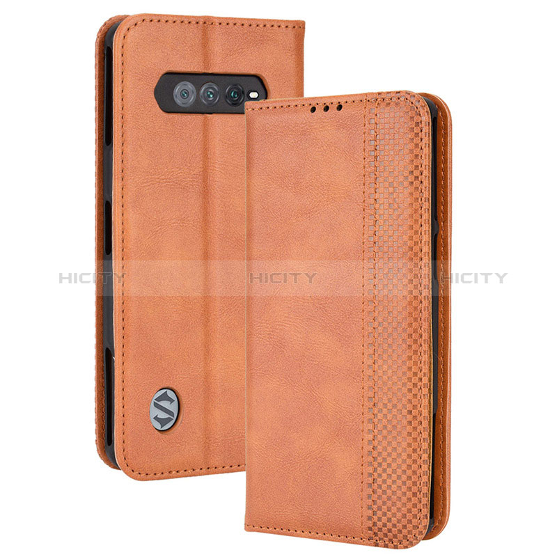 Funda de Cuero Cartera con Soporte Carcasa BY4 para Xiaomi Black Shark 4S 5G Marron