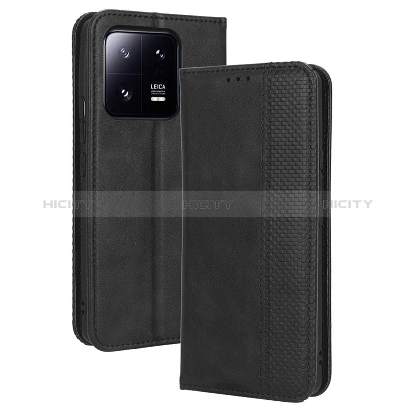 Funda de Cuero Cartera con Soporte Carcasa BY4 para Xiaomi Mi 13 5G Negro