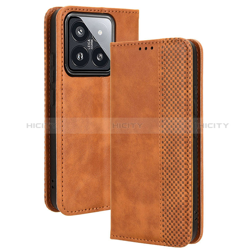 Funda de Cuero Cartera con Soporte Carcasa BY4 para Xiaomi Mi 14 5G