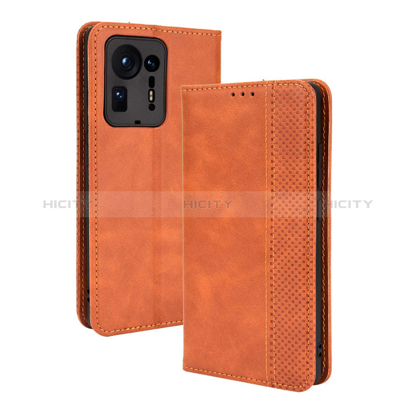 Funda de Cuero Cartera con Soporte Carcasa BY4 para Xiaomi Mi Mix 4 5G Marron