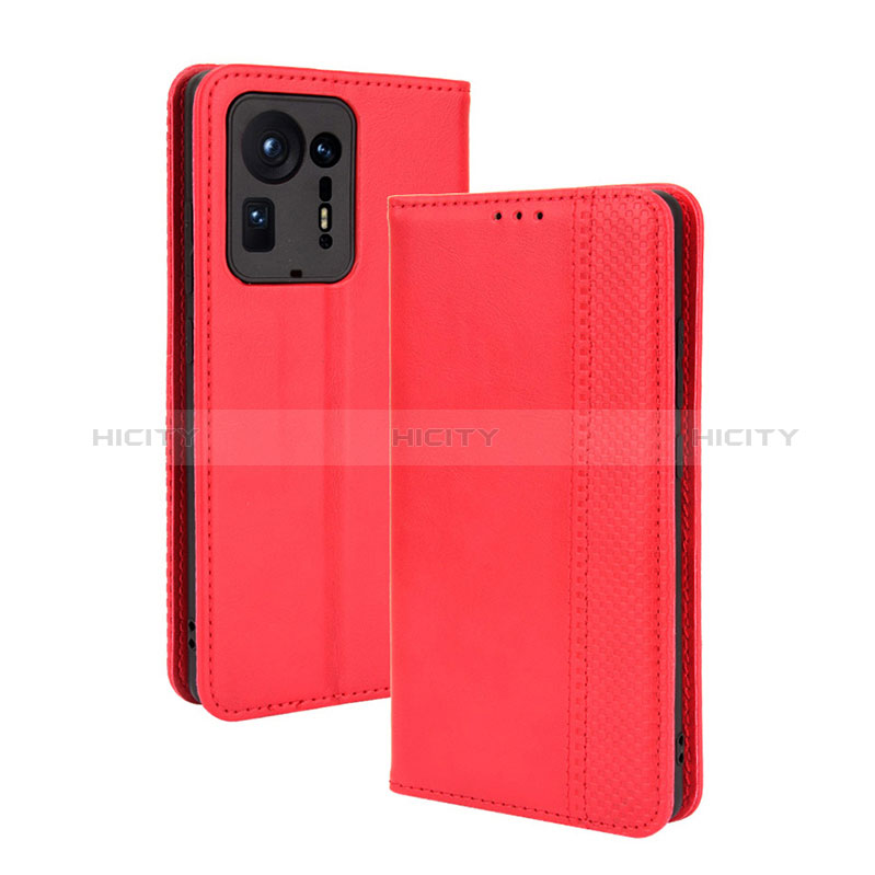 Funda de Cuero Cartera con Soporte Carcasa BY4 para Xiaomi Mi Mix 4 5G Rojo