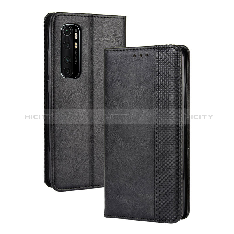 Funda de Cuero Cartera con Soporte Carcasa BY4 para Xiaomi Mi Note 10 Lite Negro