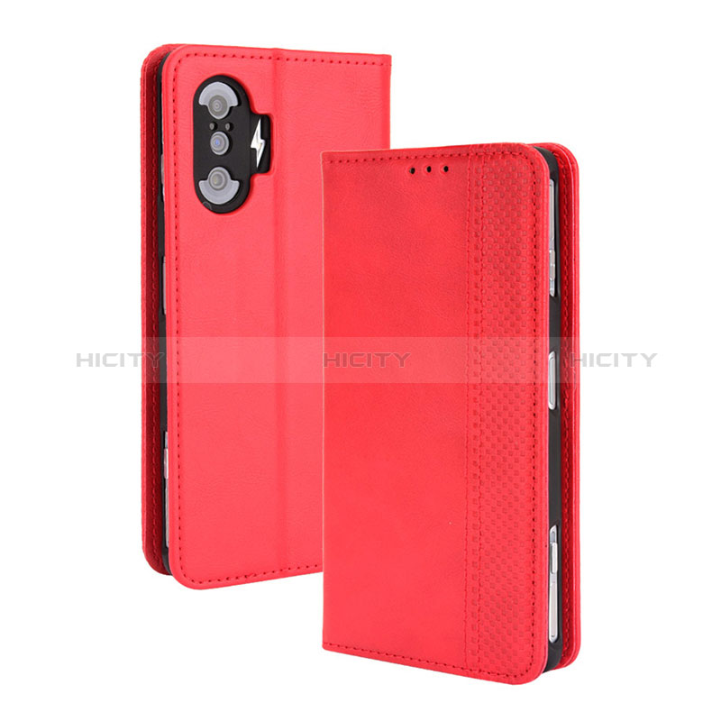 Funda de Cuero Cartera con Soporte Carcasa BY4 para Xiaomi Poco F3 GT 5G Rojo