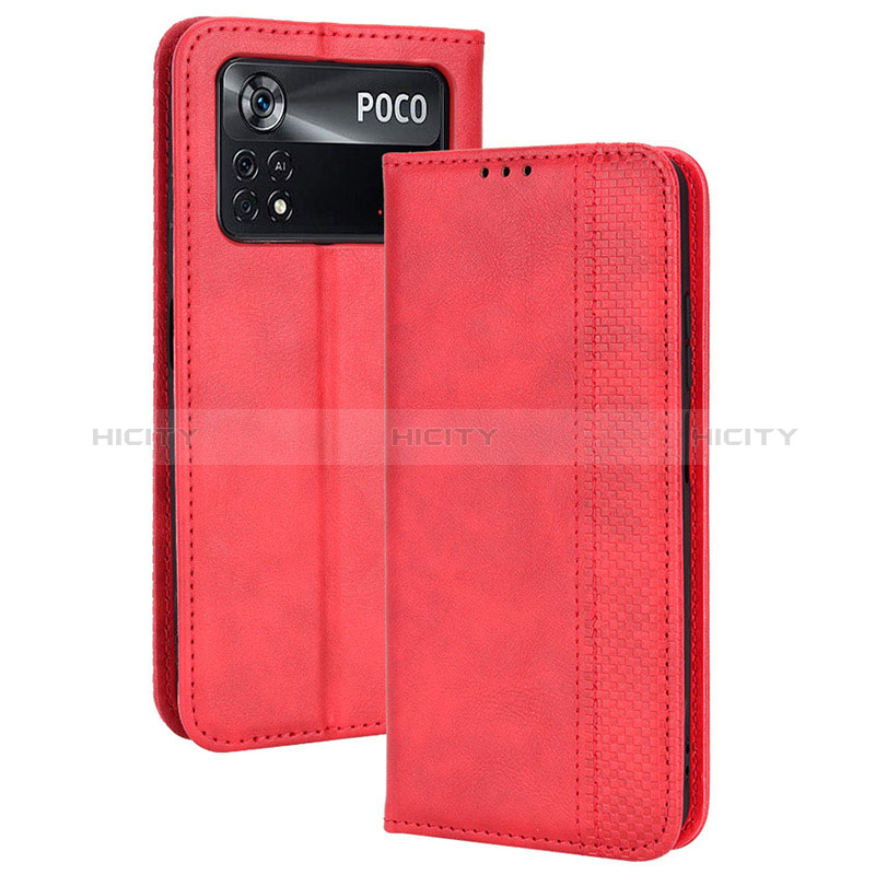 Funda de Cuero Cartera con Soporte Carcasa BY4 para Xiaomi Poco M4 Pro 4G