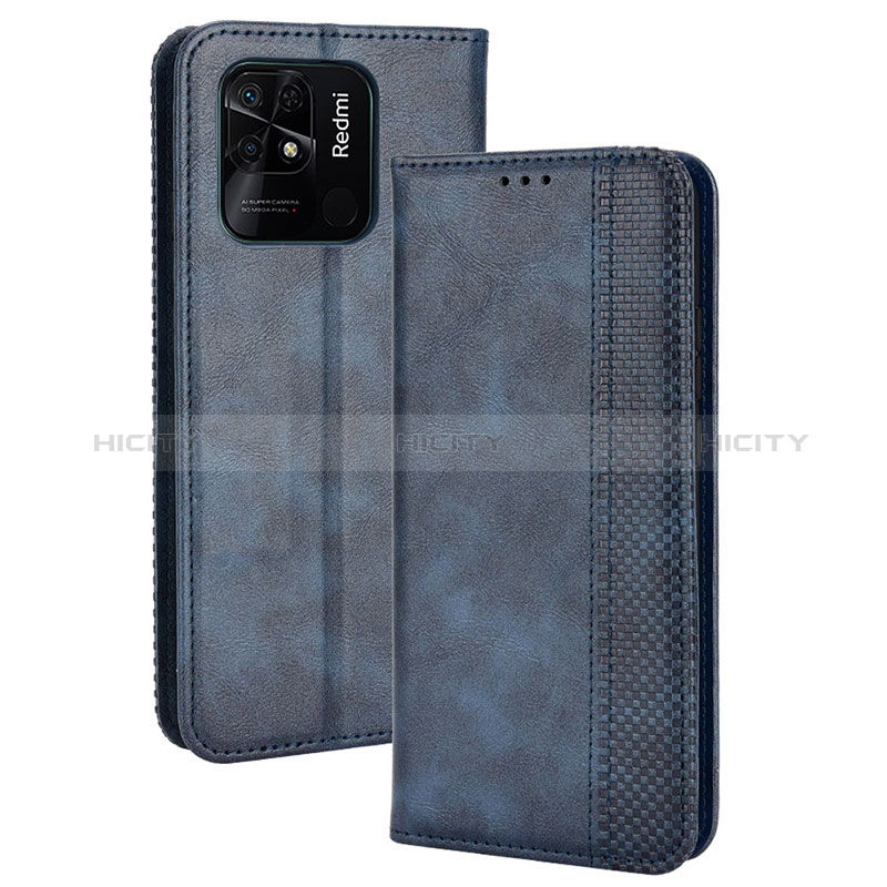 Funda de Cuero Cartera con Soporte Carcasa BY4 para Xiaomi Redmi 10 Power Azul