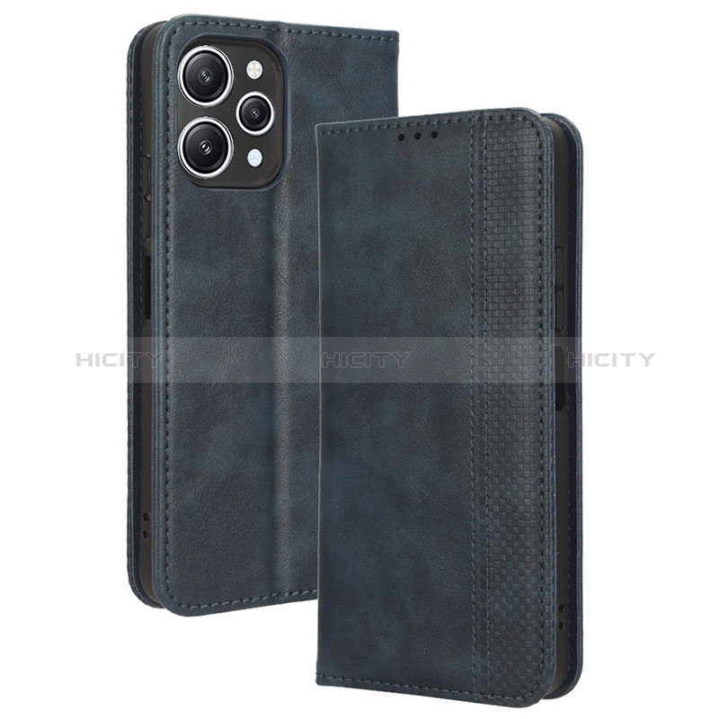 Funda de Cuero Cartera con Soporte Carcasa BY4 para Xiaomi Redmi 12 4G Azul