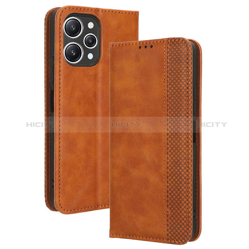 Funda de Cuero Cartera con Soporte Carcasa BY4 para Xiaomi Redmi 12 4G Marron