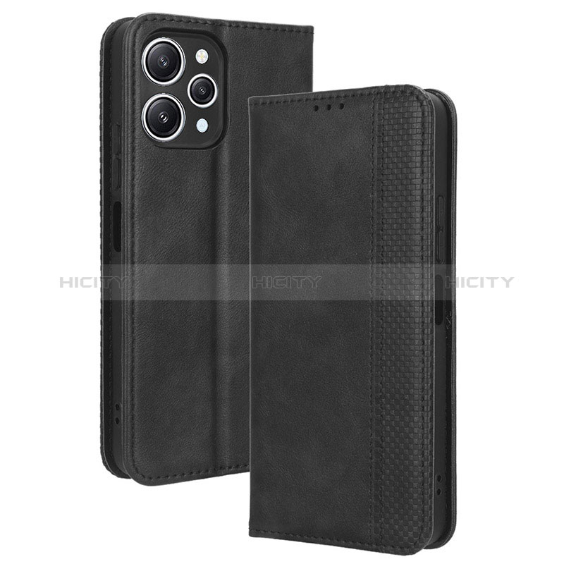 Funda de Cuero Cartera con Soporte Carcasa BY4 para Xiaomi Redmi 12 4G Negro