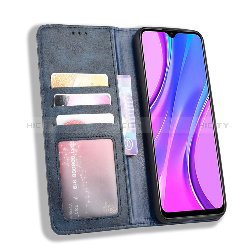 Funda de Cuero Cartera con Soporte Carcasa BY4 para Xiaomi Redmi 9 Prime India