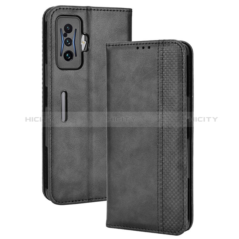 Funda de Cuero Cartera con Soporte Carcasa BY4 para Xiaomi Redmi K50 Gaming 5G Negro