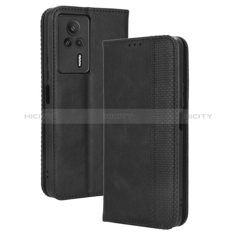 Funda de Cuero Cartera con Soporte Carcasa BY4 para Xiaomi Redmi K60E 5G Negro