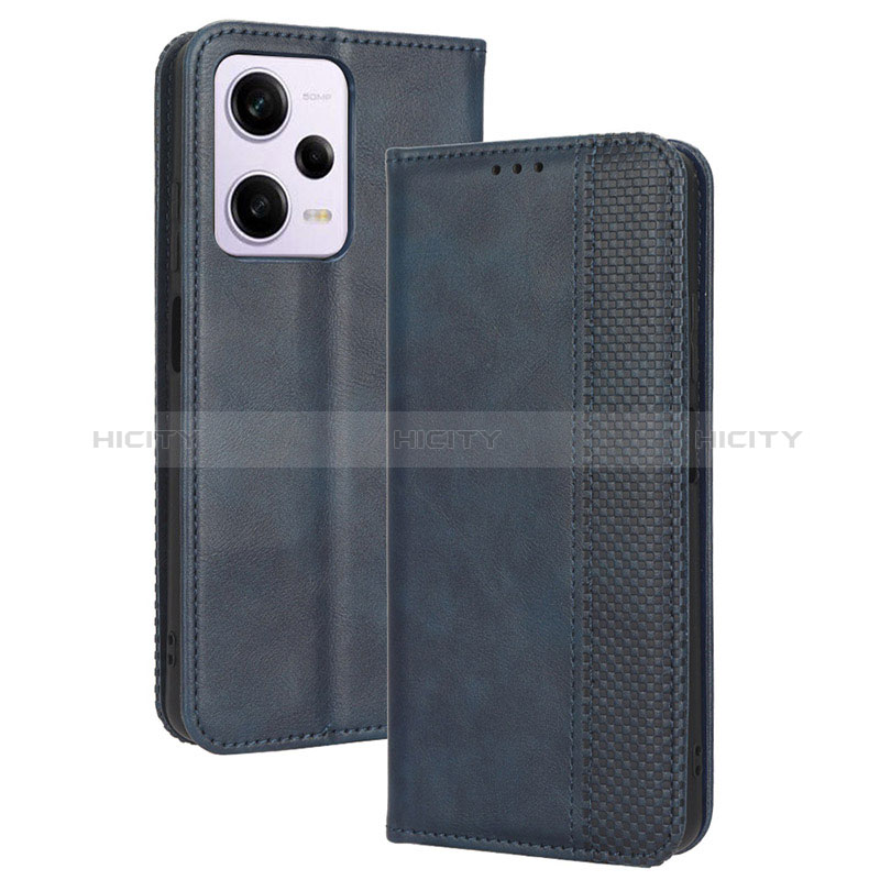 Funda de Cuero Cartera con Soporte Carcasa BY4 para Xiaomi Redmi Note 12 Explorer Azul