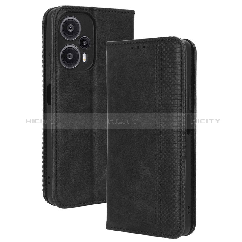 Funda de Cuero Cartera con Soporte Carcasa BY4 para Xiaomi Redmi Note 12 Turbo 5G Negro