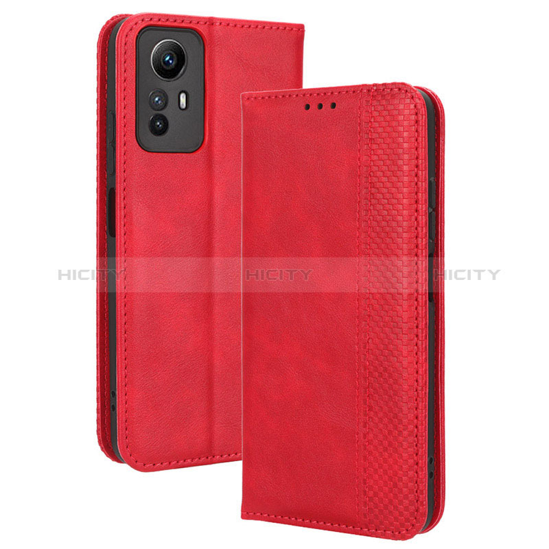 Funda de Cuero Cartera con Soporte Carcasa BY4 para Xiaomi Redmi Note 12S Rojo