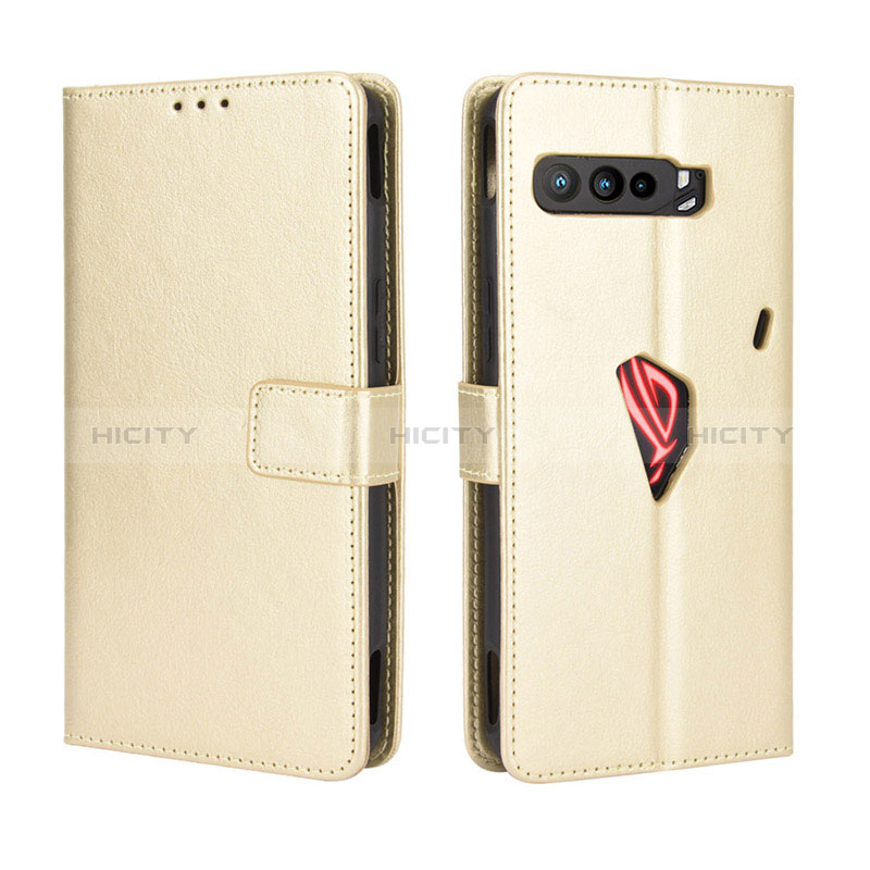 Funda de Cuero Cartera con Soporte Carcasa BY5 para Asus ROG Phone 3 Strix ZS661KS Oro